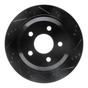 Chevrolet Camaro Brake Rotor (1) - Rear Right - R1 Concepts - Drilled & Slotted - Black - `98-`02